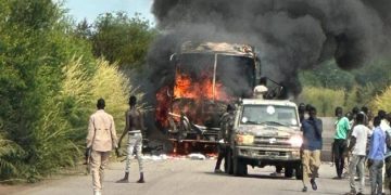 Juba – Kampala Bound Bus Torched