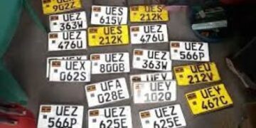 Stolen Motorcycle Number Plates recovered by Police in Lwengo