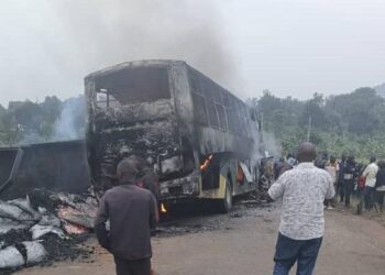Six Dead After Bus, Charcoal Truck Burst Into Flames