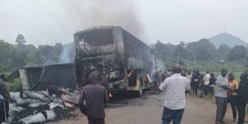 Six Dead After Bus, Charcoal Truck Burst Into Flames