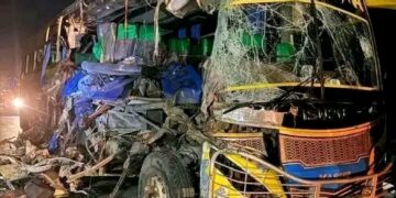 Seven people dead, sixteen sustain injuries after a Nile star bus collided with a Benz in Nwoya district